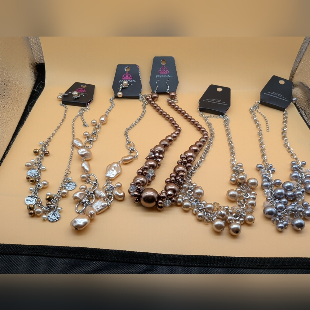 Paparazzi Jewelry 5 Multi Pieces Costume Accessories Necklaces Earrings Pearls